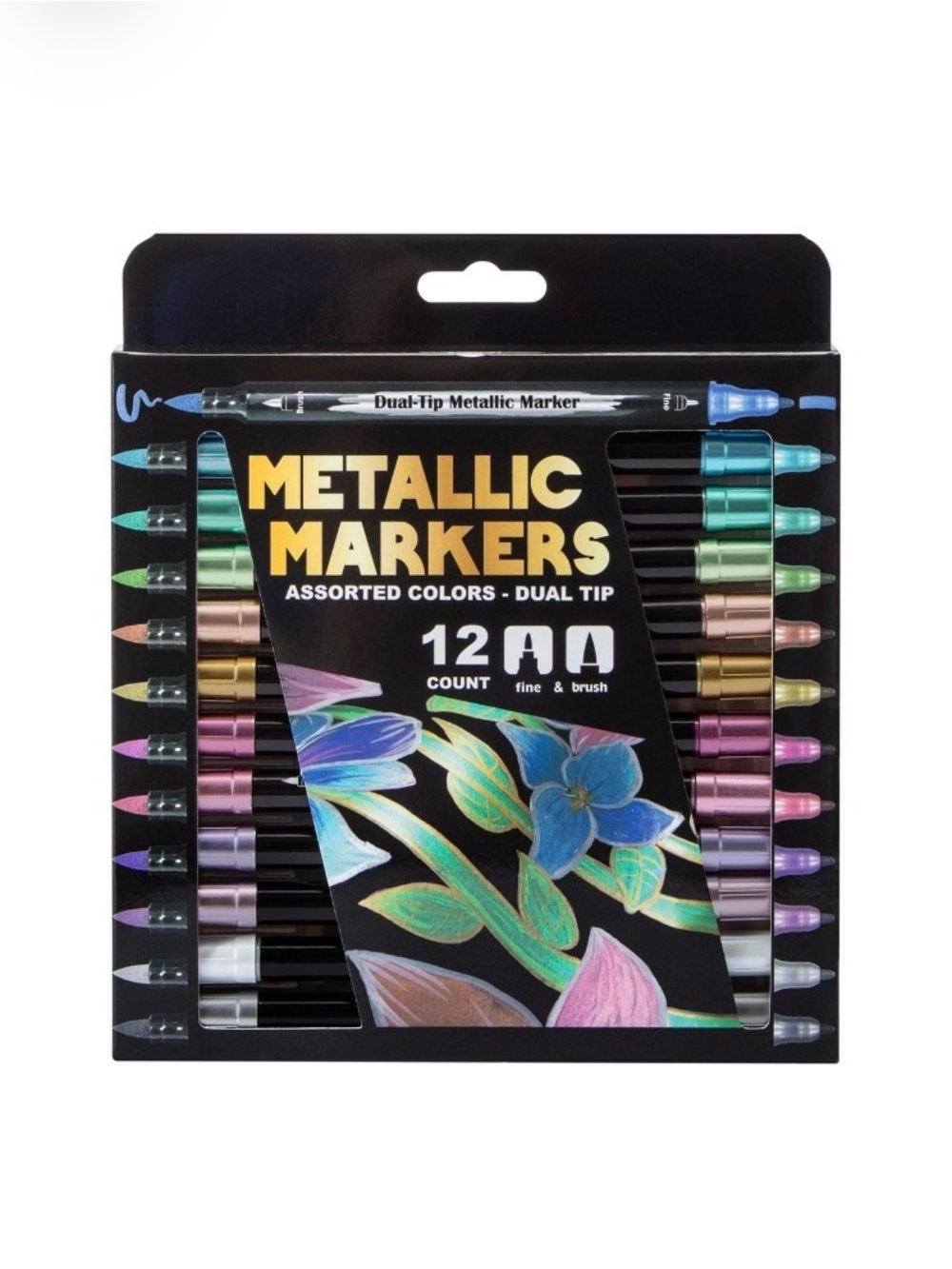 Metallic Markers Assorted Colors - 12 Count